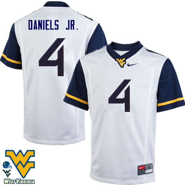 NCAA Men's Mike Daniels Jr. West Virginia Mountaineers White #4 Nike Stitched Football College Authentic Jersey EX23V21LE